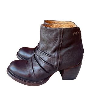 Bed Stu Arcane Cobbler Series Bench Made Black Leather Ankle Boots Womens Sz 7.5